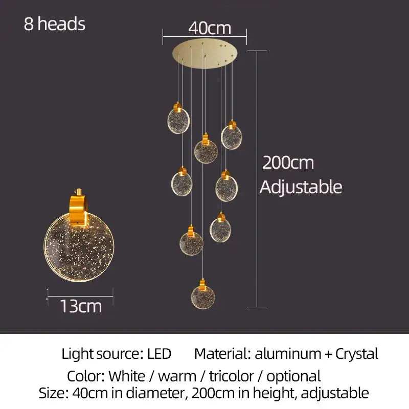 Golden Orb Crystal Chandelier