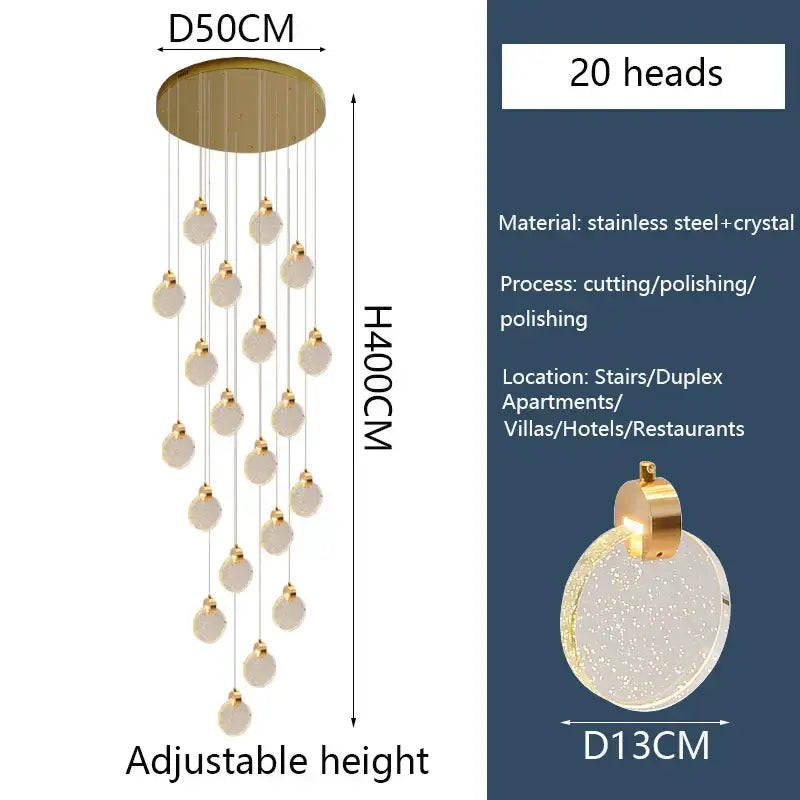 Golden Orb Crystal Chandelier