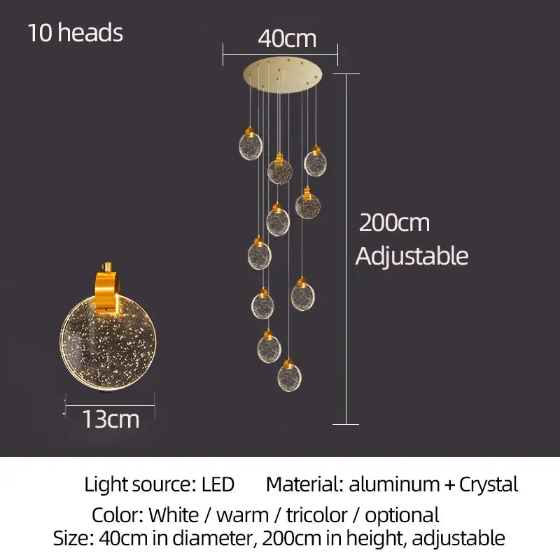 Golden Orb Crystal Chandelier