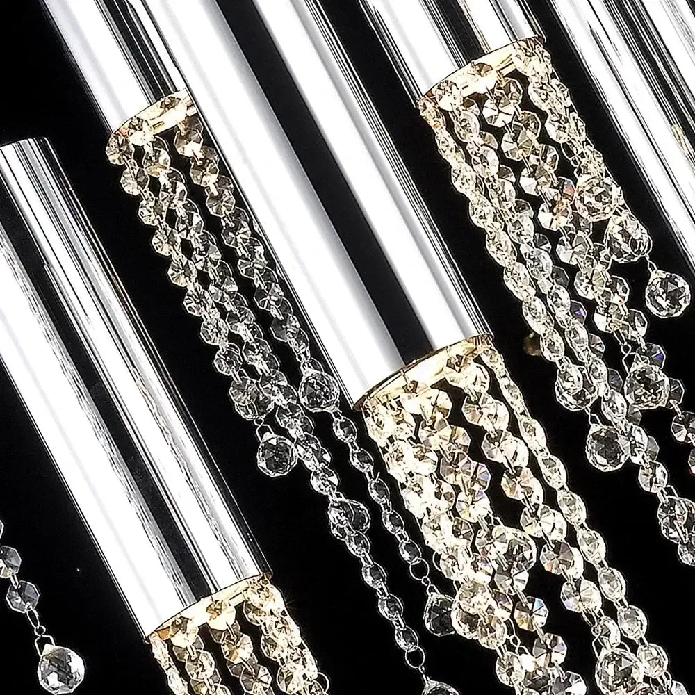 Warm Crystal Staircase Chandelier