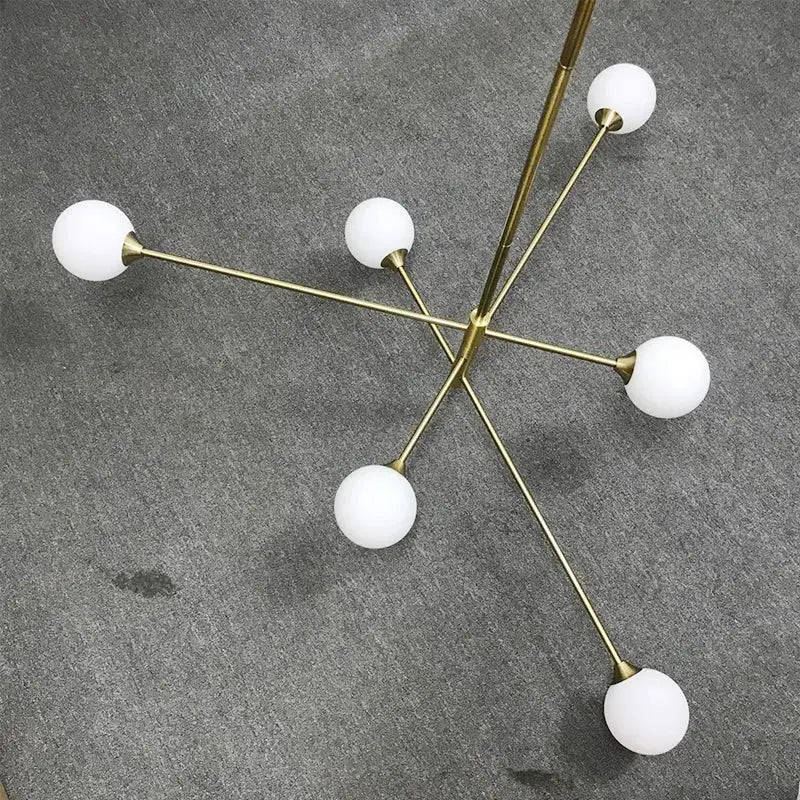 Glass Brass Modern Chandelier