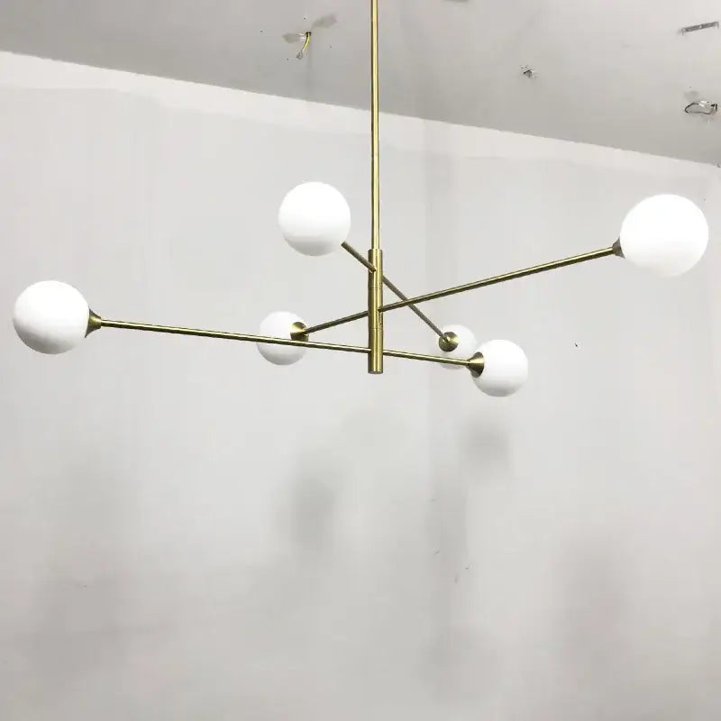 Glass Brass Modern Chandelier