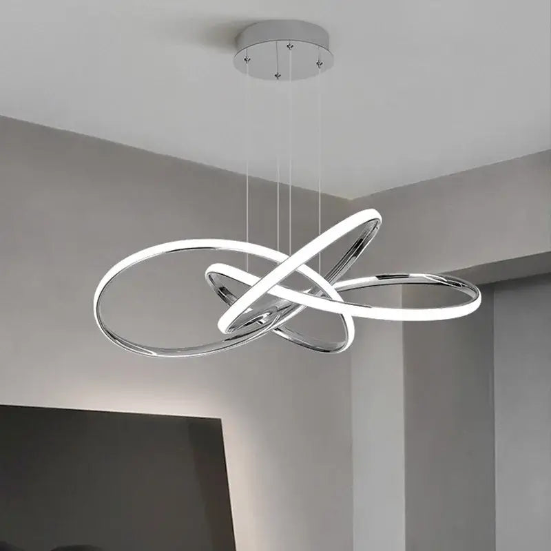 Gold Ring LED Chandelier with Remote Dimming