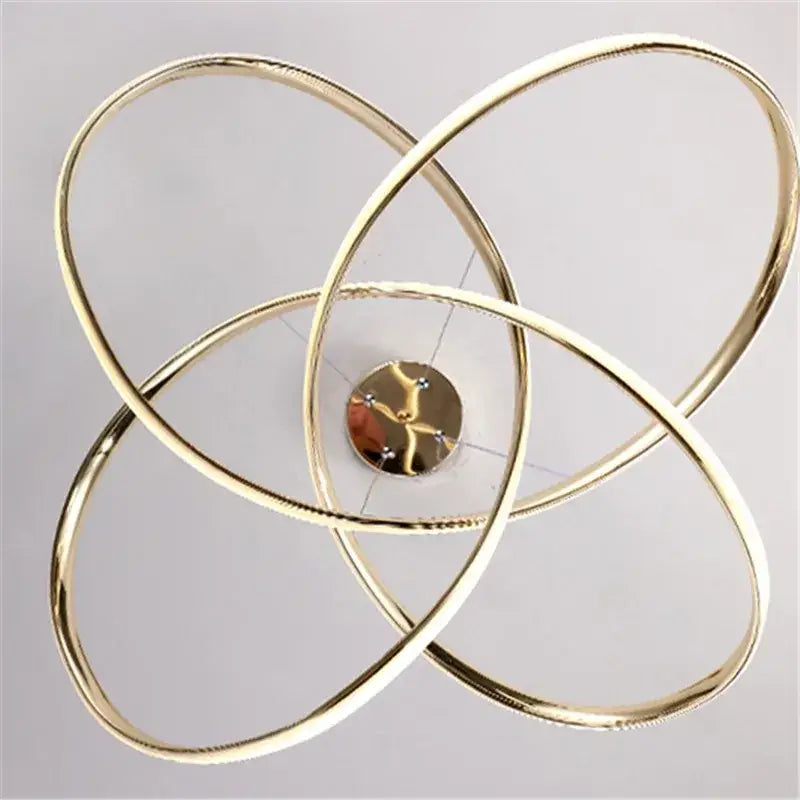 Gold Ring LED Chandelier with Remote Dimming