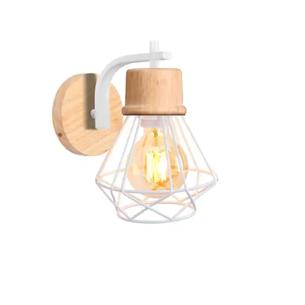 White Iron Cage Wall Sconce