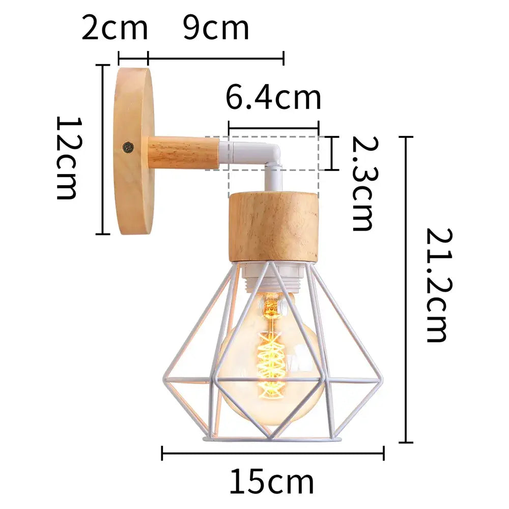 White Iron Cage Wall Sconce