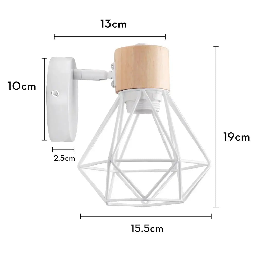 White Iron Cage Wall Sconce