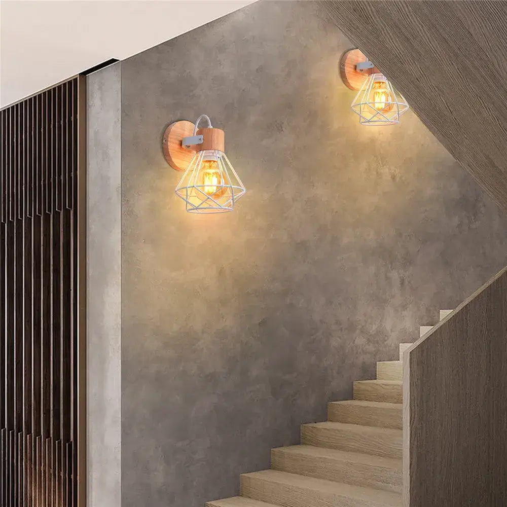White Iron Cage Wall Sconce
