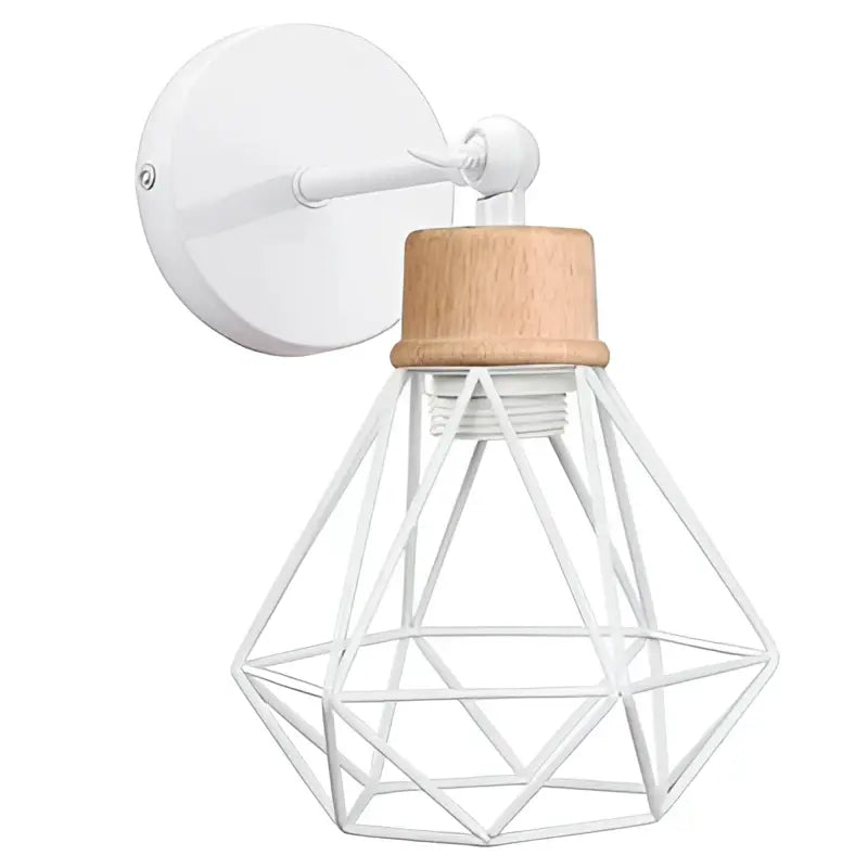 White Iron Cage Wall Sconce