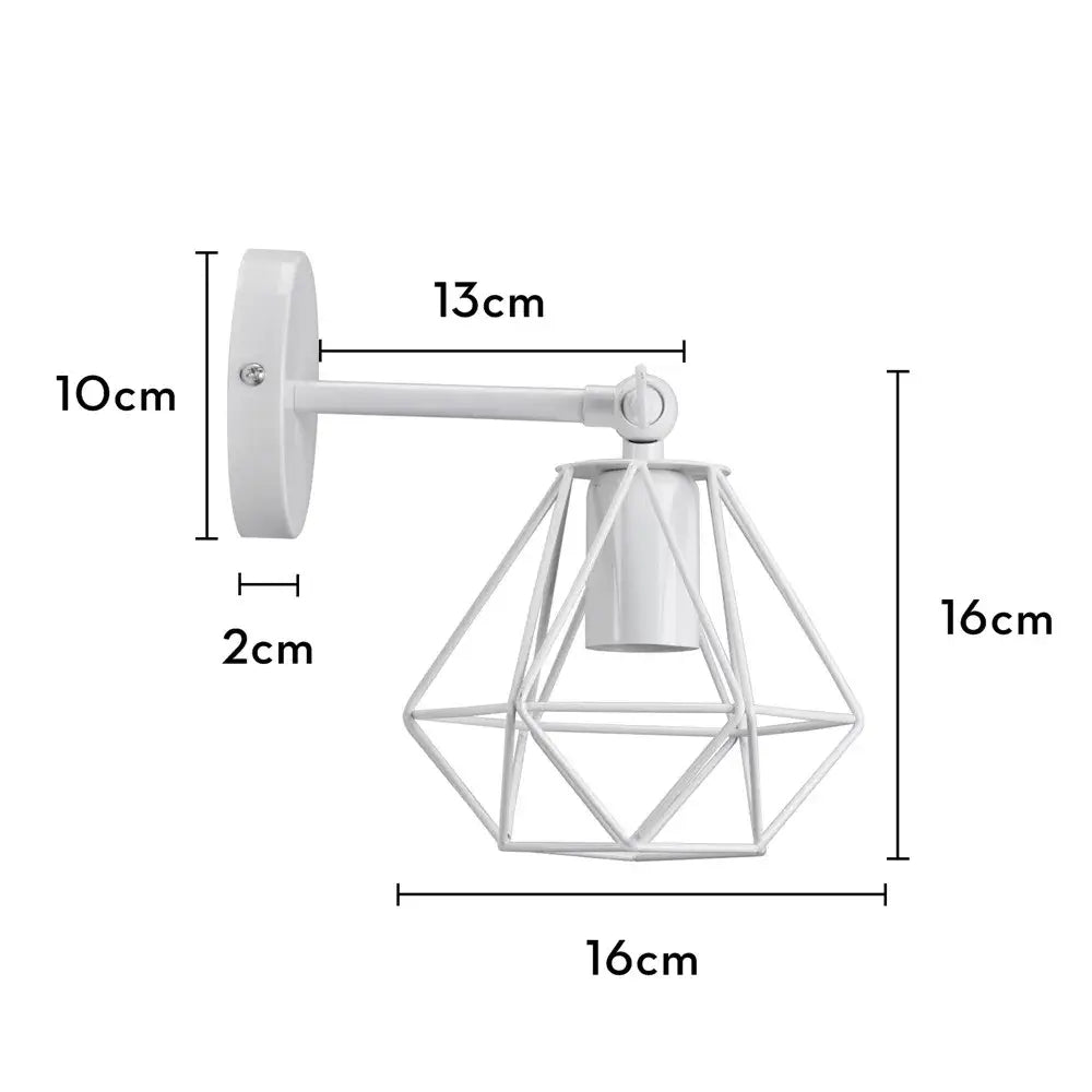 White Iron Cage Wall Sconce