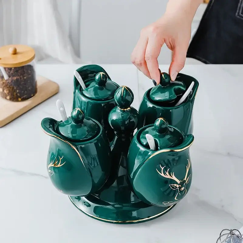 Green Ceramic Spice Set
