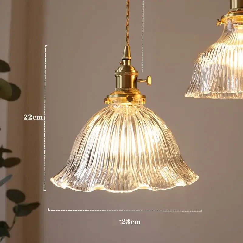 Amber Glass 3-Head Nordic Dining Pendant Light