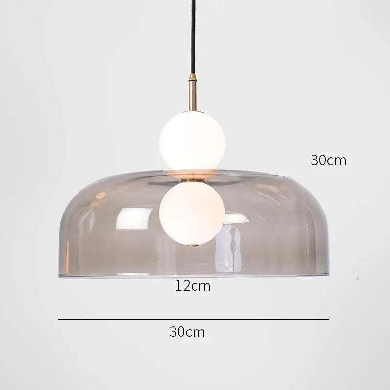 Glass Double Orb Chandelier