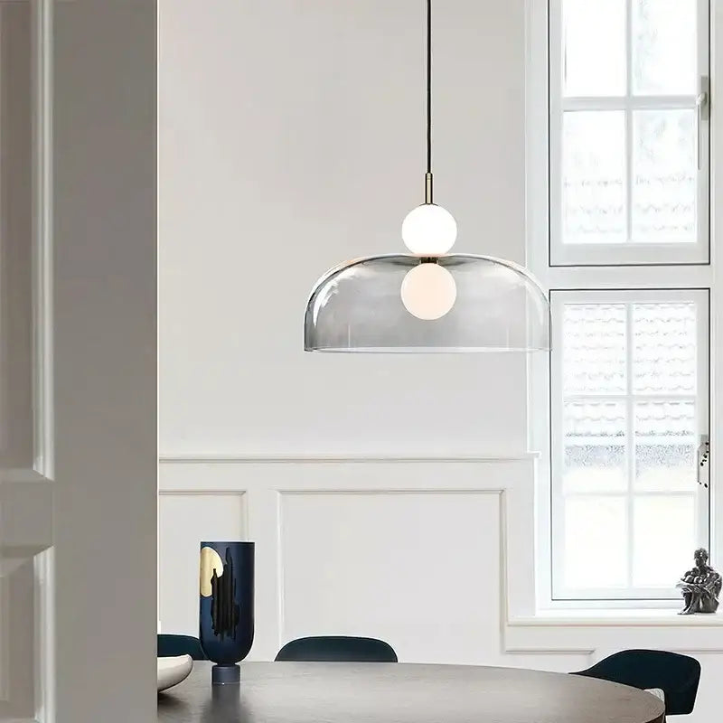 Glass Double Orb Chandelier