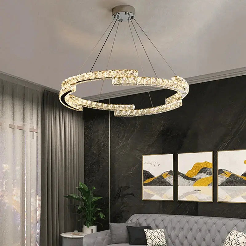 Chrome Crystal Ceiling Chandelier
