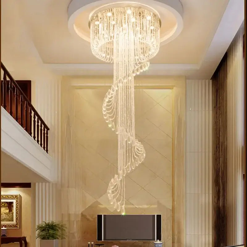 Crystal Spiral Ceiling Chandelier
