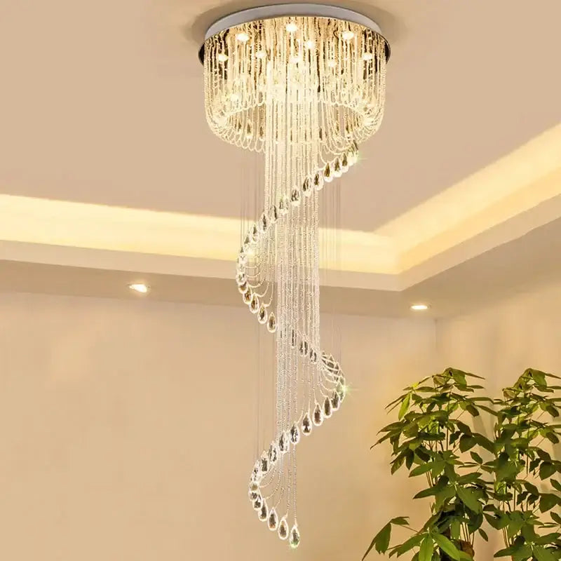 Crystal Spiral Ceiling Chandelier