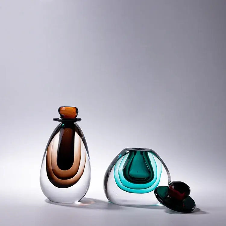 Amber Stained Glass Vase