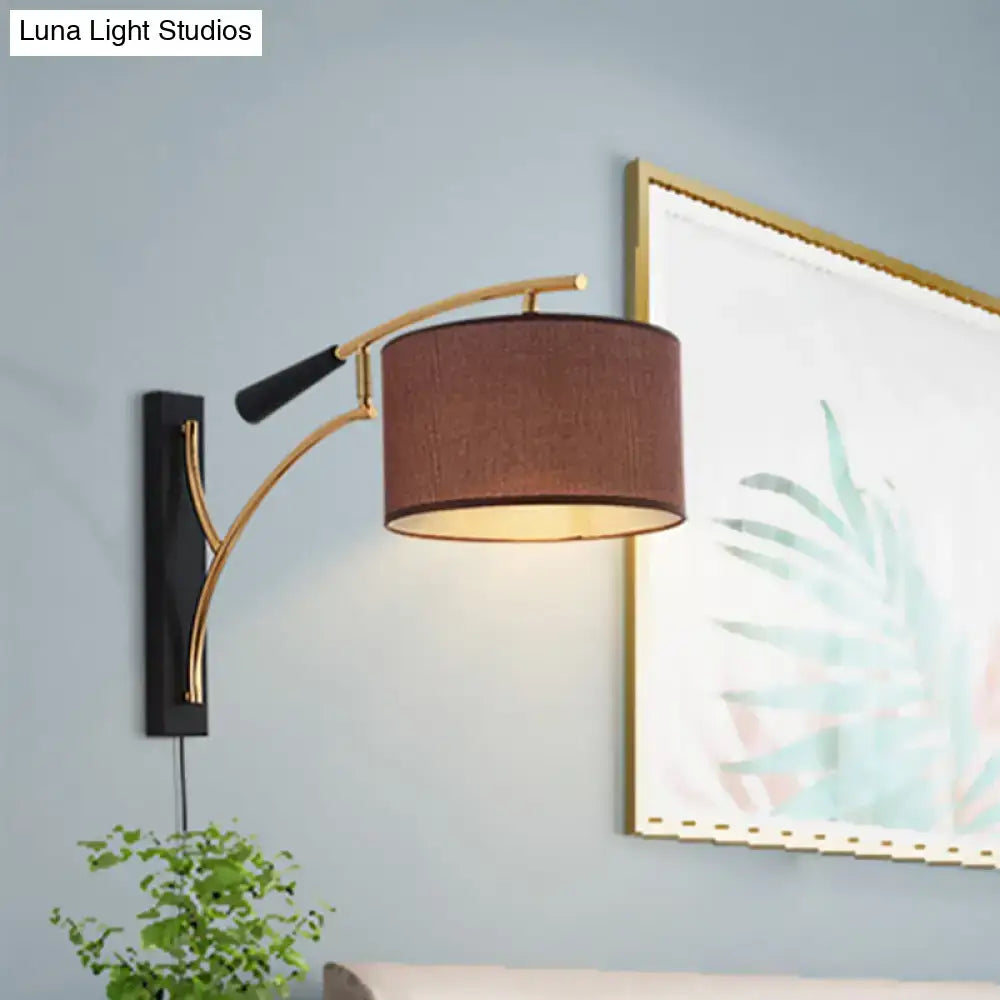 Flaxen Drum Wall Lamp