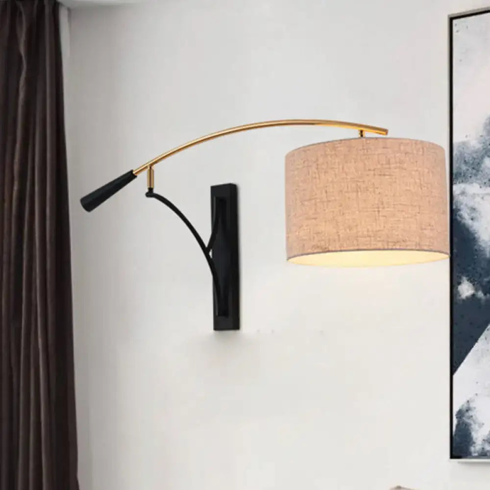 Flaxen Drum Wall Lamp