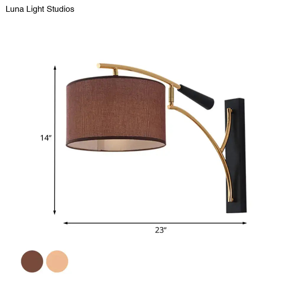 Flaxen Drum Wall Lamp
