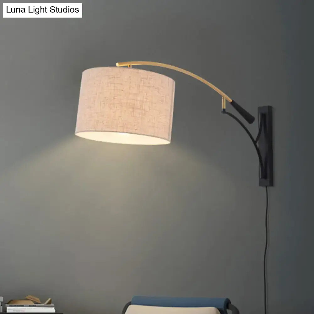 Flaxen Drum Wall Lamp