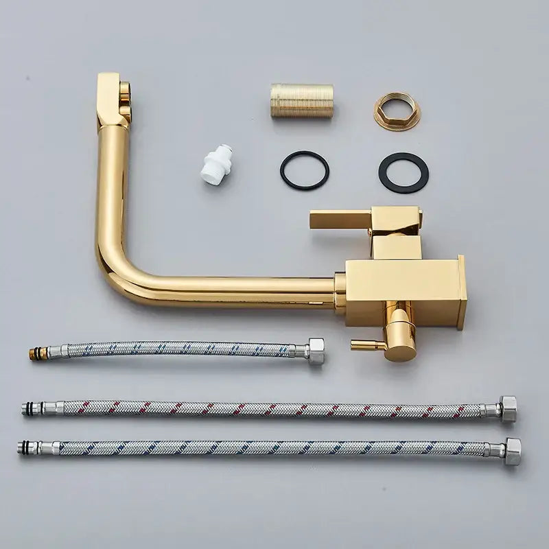 Gold Dual Outlet Kitchen Faucet