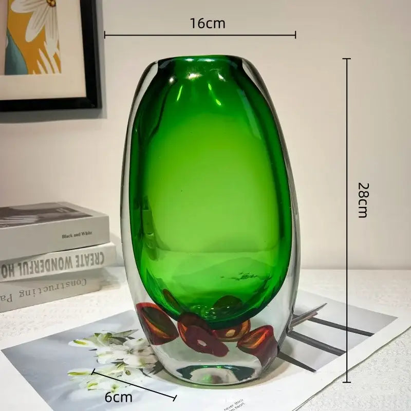 Emerald Glass Tray Vase