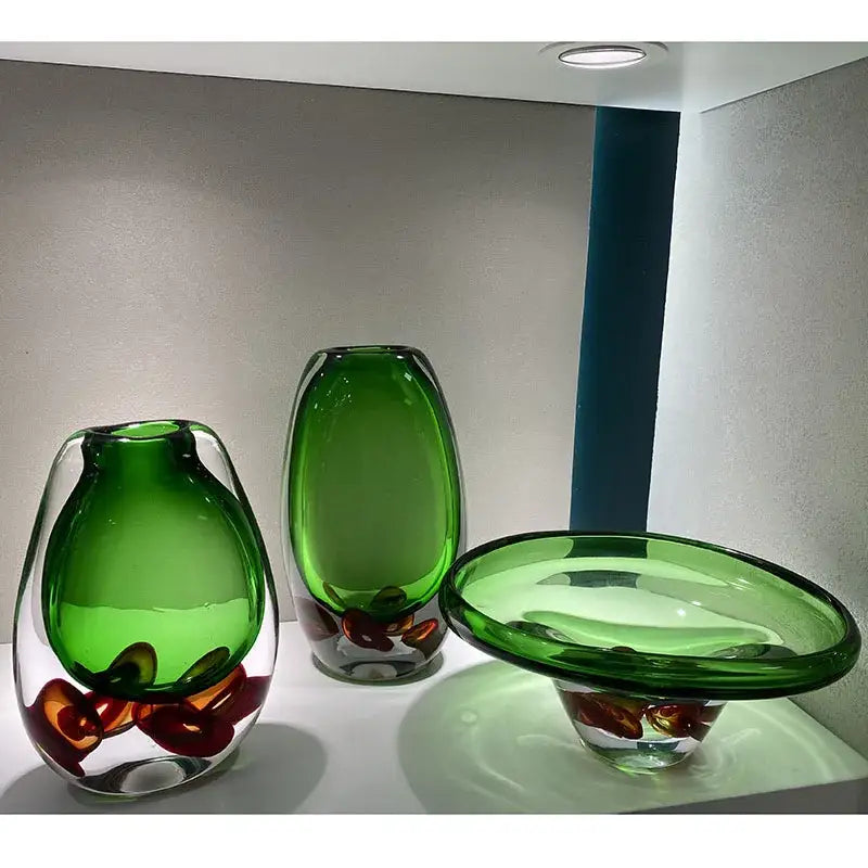 Emerald Glass Tray Vase