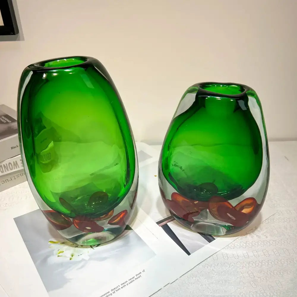 Emerald Glass Tray Vase