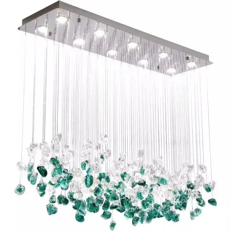 Emerald Glass Stone Chandelier