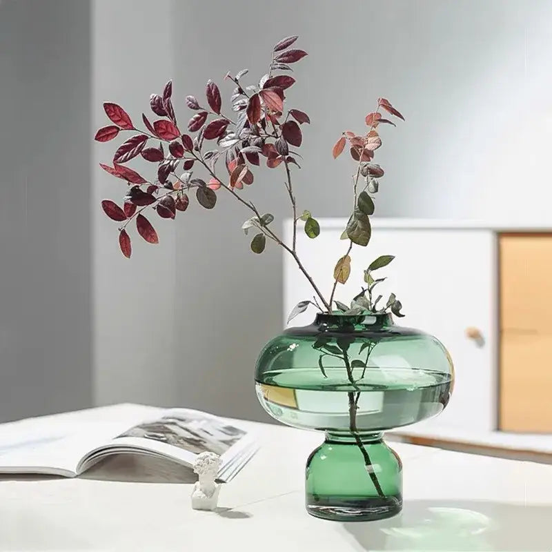 Green Gourd Glass Vase