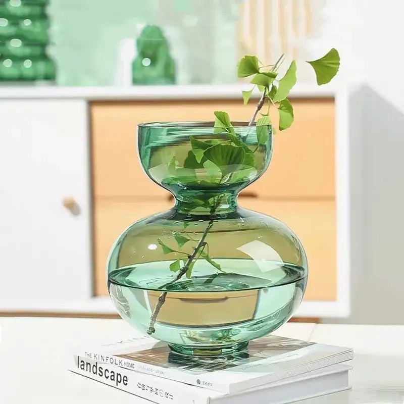 Green Gourd Glass Vase
