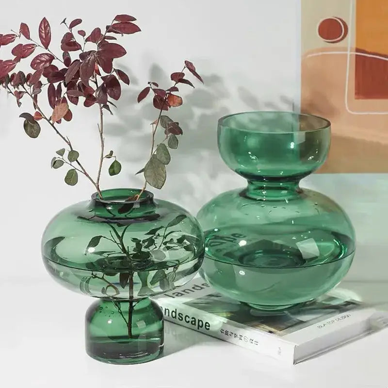 Green Gourd Glass Vase
