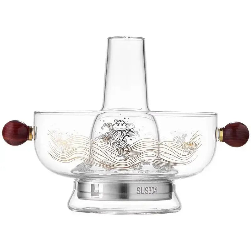 Glass Wood Handle Hotpot
