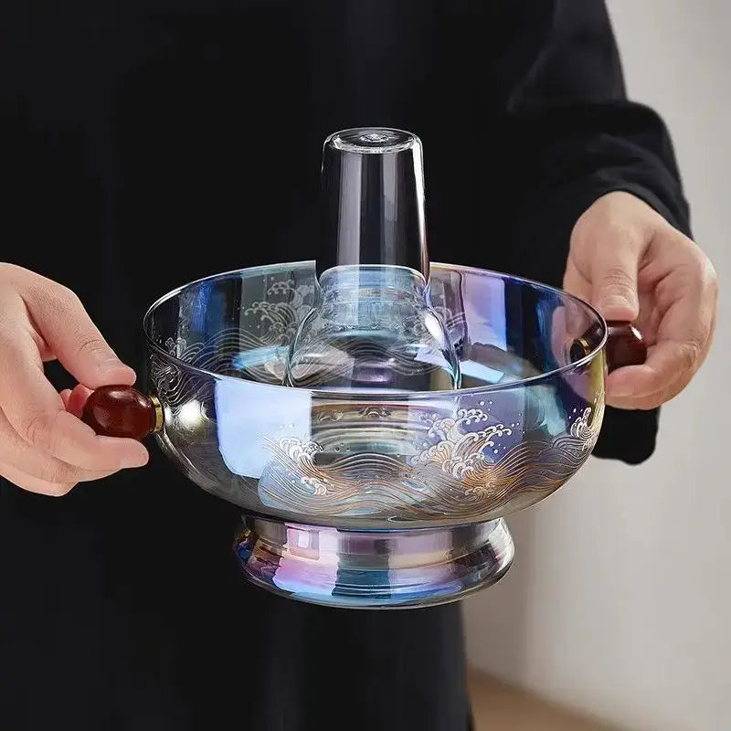 Glass Wood Handle Hotpot