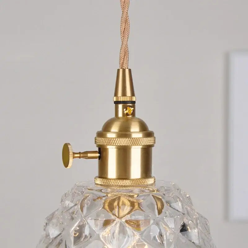 Clear Glass Minimalist Knob-Switch Pendant Lamp