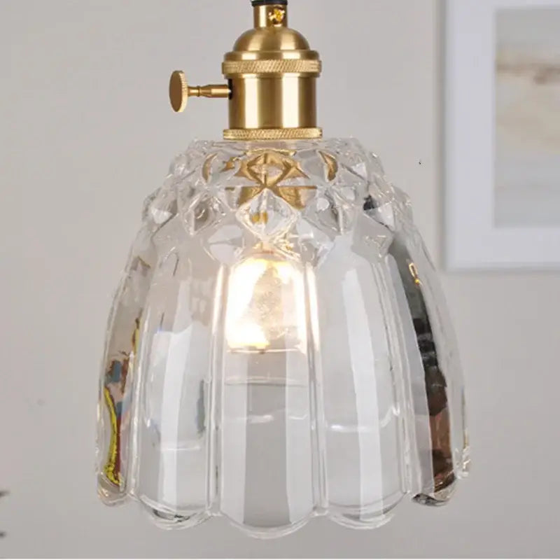 Clear Glass Minimalist Knob-Switch Pendant Lamp