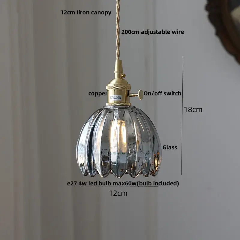 Clear Glass Minimalist Knob-Switch Pendant Lamp