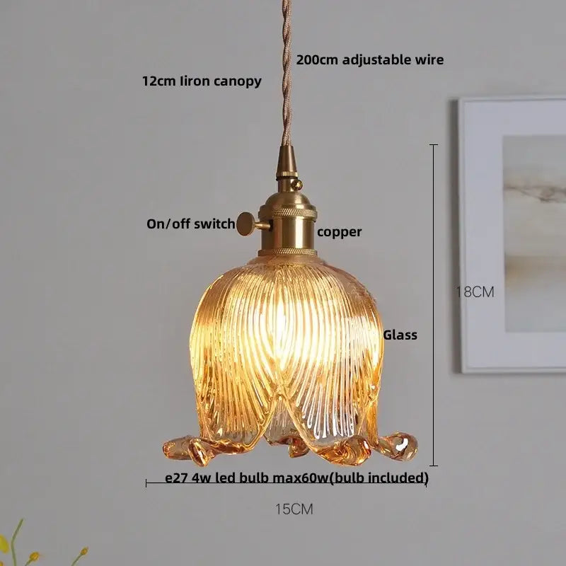 Clear Glass Minimalist Knob-Switch Pendant Lamp