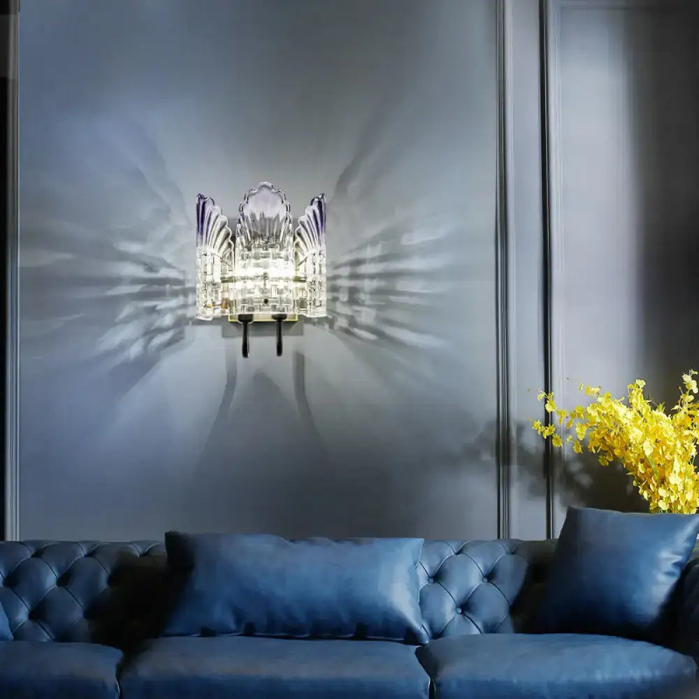 Clear Crystal Wall Sconce Floating Illusion