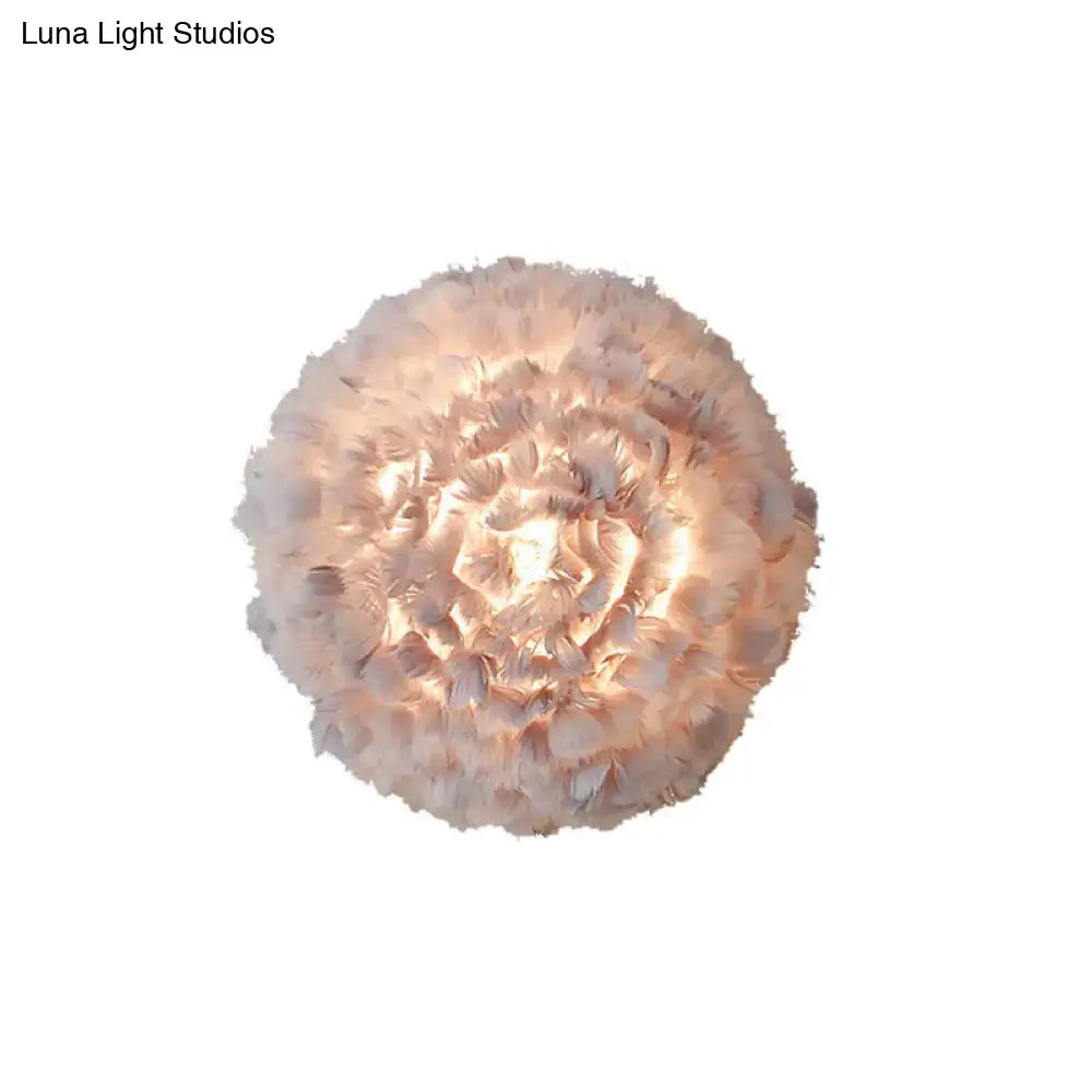Grey Feather Wall Sconce