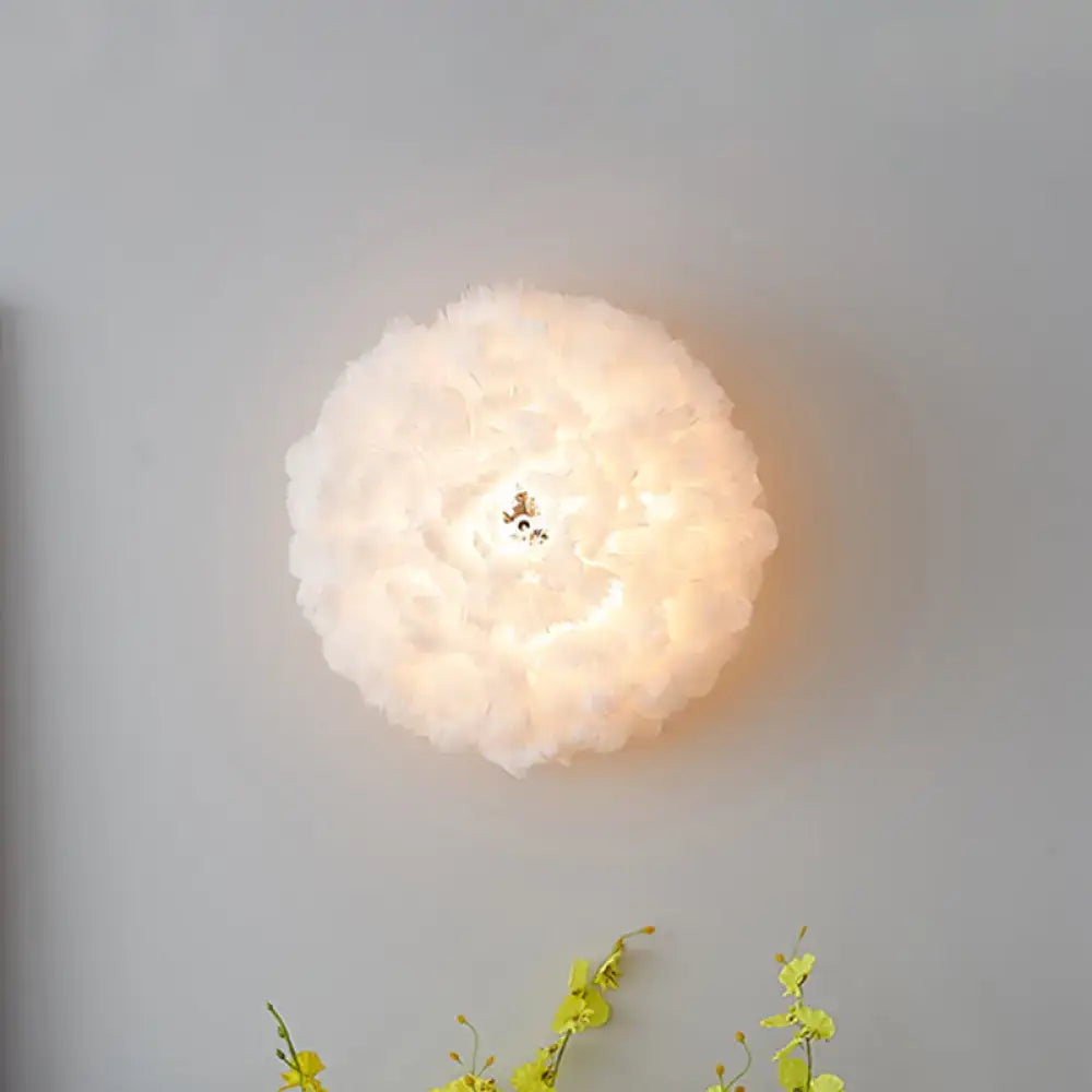 Grey Feather Wall Sconce
