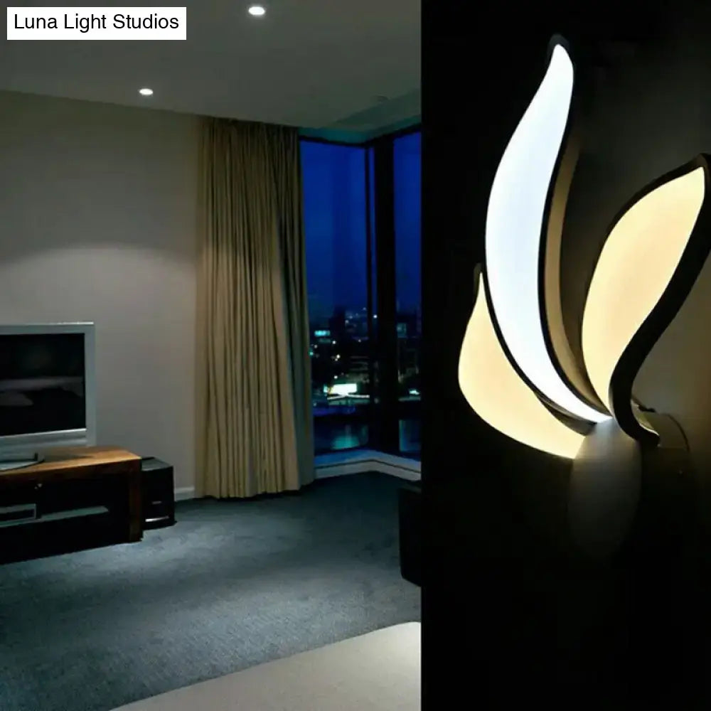 White Acrylic Petal Wall Sconce Size Range