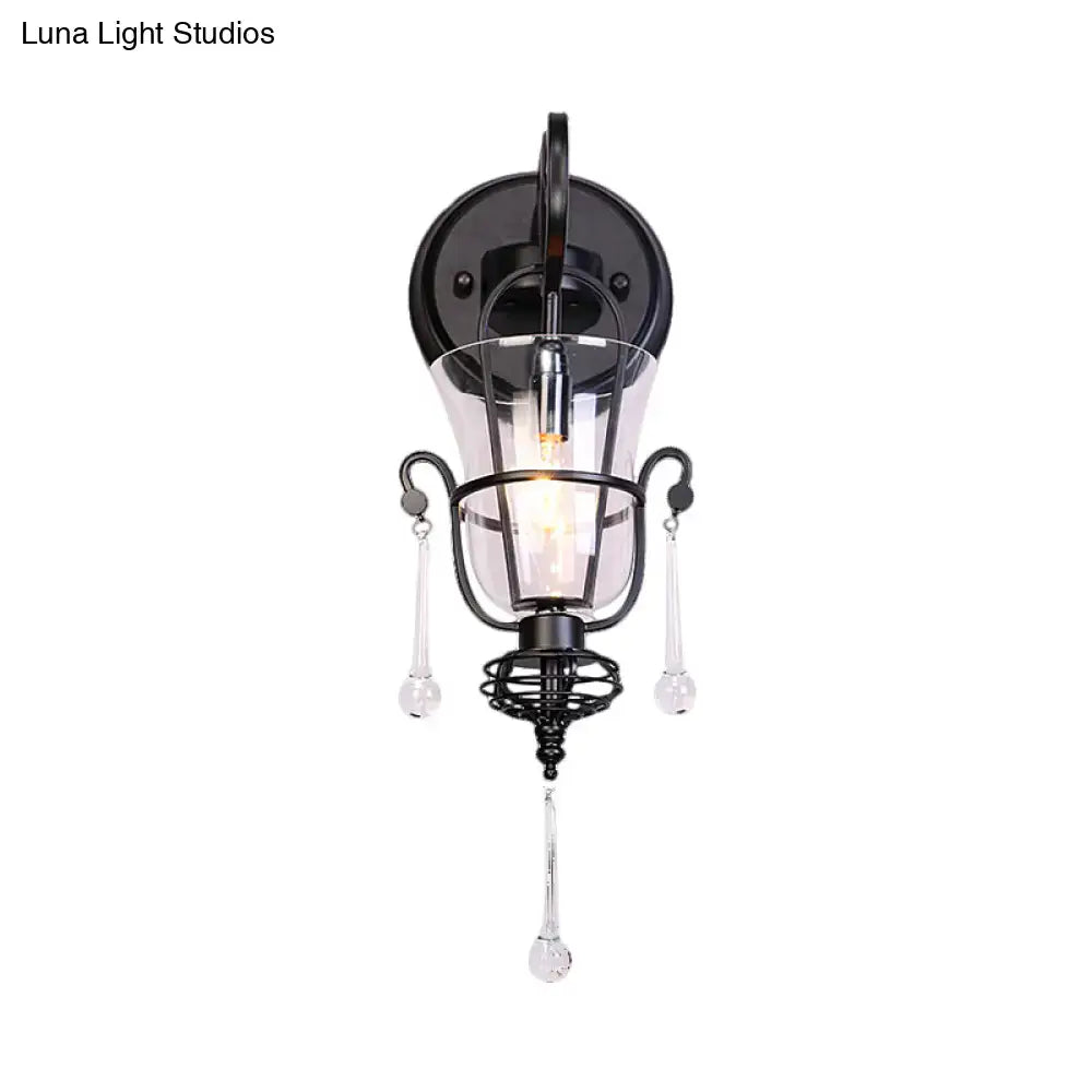 Black Crystal Wall Lamp
