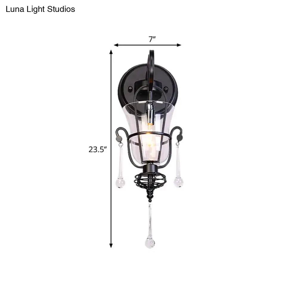 Black Crystal Wall Lamp