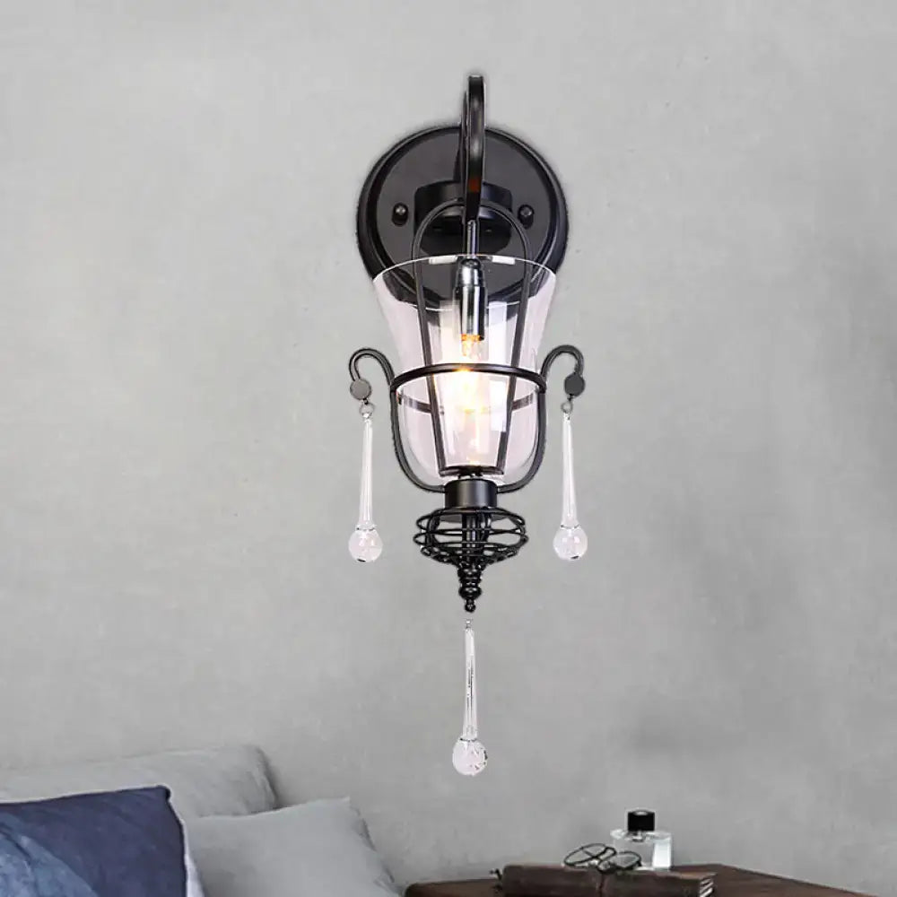 Black Crystal Wall Lamp