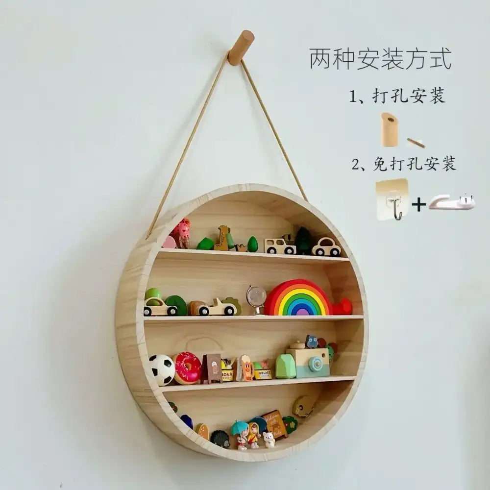 Circular Wooden Wall Shelf
