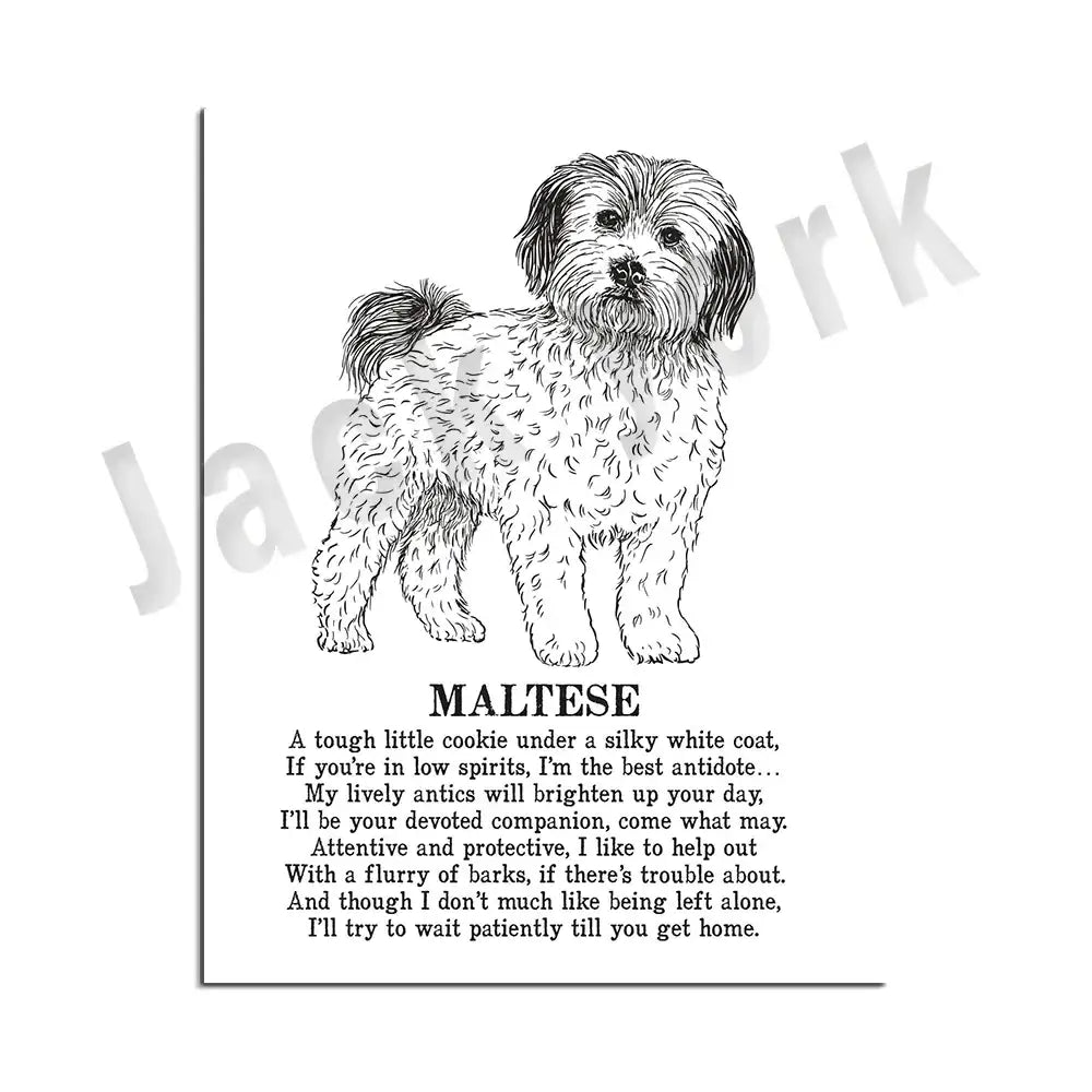 Black White Dog Poster Set