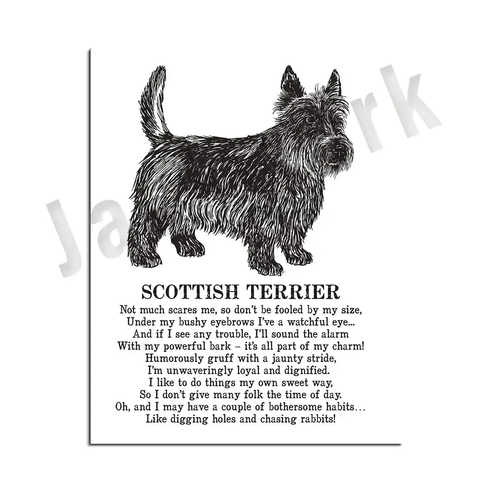 Black White Dog Poster Set